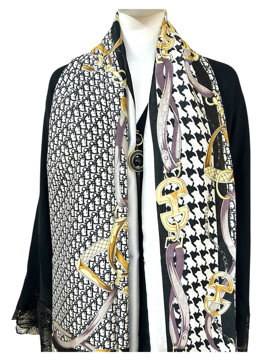 Turkish Printed Silk Satin Hijab