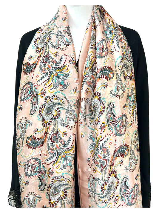 Turkish Printed Silk Satin Hijab