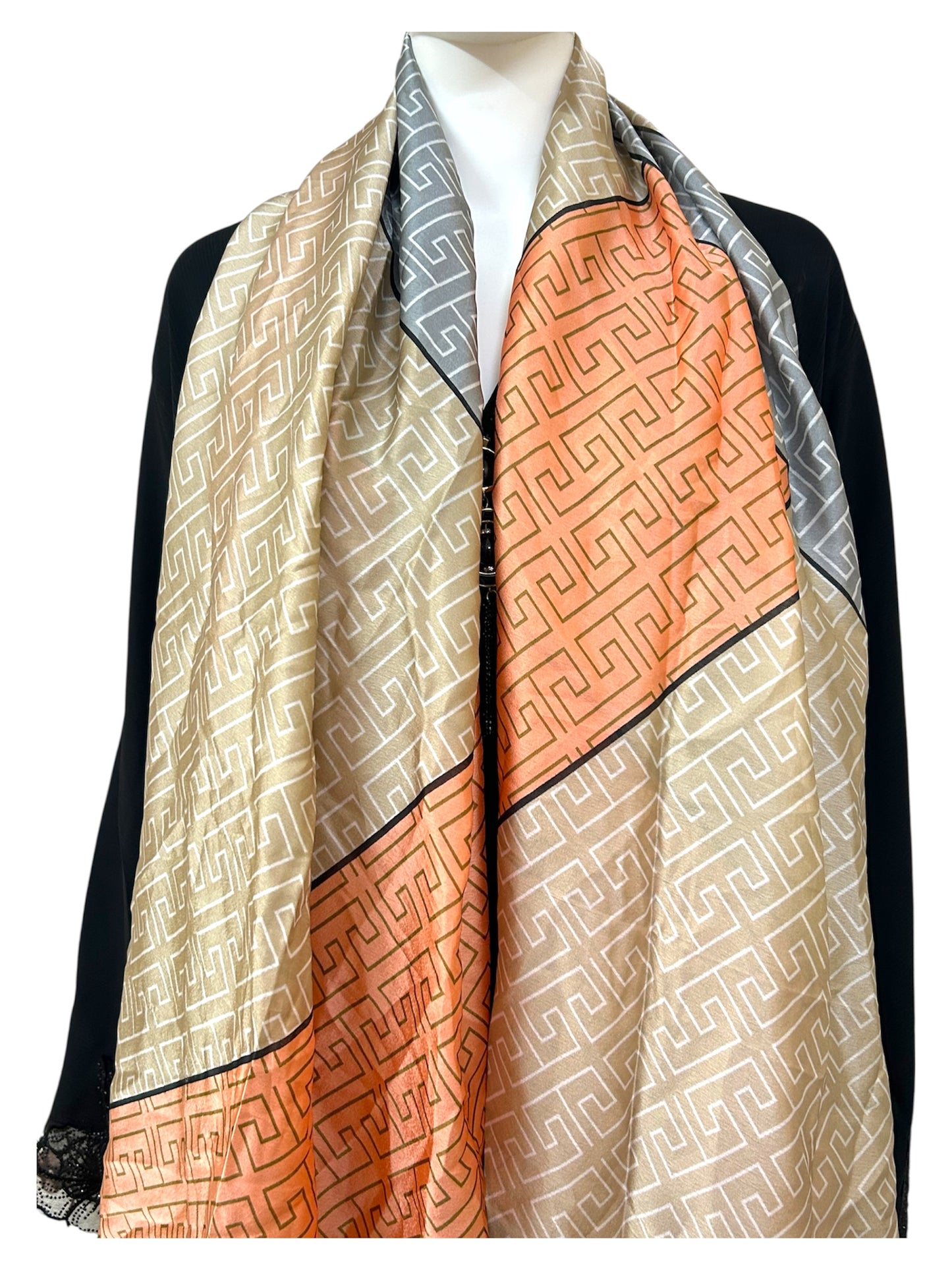 Turkish Printed Silk Satin Hijab